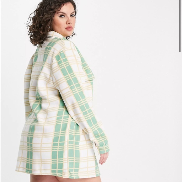 ASOS Curve Jackets & Blazers - Daisy Street Plus relaxed shacket in pastel check